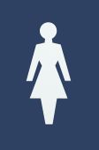 AR607F Hoppe Arrone 100mm x 150mm Female Sign - (Nylon) Midnight Blue - 8508050