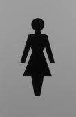 AR607F Hoppe Arrone 100mm x 150mm Female Sign - (Nylon) Dove Grey - 8508022