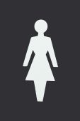 AR607F Hoppe Arrone 100mm x 150mm Female Sign - (Nylon) Black - 8508036