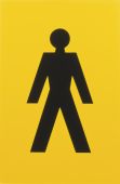 AR607M Hoppe Arrone 100mm x 150mm Male Sign - (Nylon) Yellow - 8508155
