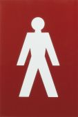 AR607M Hoppe Arrone 100mm x 150mm Male Sign - (Nylon) Red - 8508134