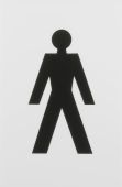 AR607M Hoppe Arrone 100mm x 150mm Male Sign - (Nylon) Diamond White - 8508106