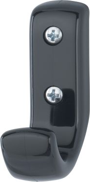 Click Here To Enlarge This Photo Of K676 (AR618) Hoppe Arrone Single Coat Hook - (Nylon) Black - 584291