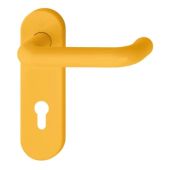 K138/353K (AR600/23-72) Hoppe Arrone Euro Profile Levers 72mm Centres on Radius Plate - (Nylon) Yellow - 11570088