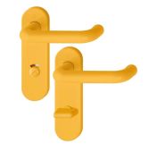 K138/353K (AR600/23-78) Hoppe Arrone Bathroom Levers 78mm Centres on Radius Plate - (Nylon) Yellow - 11573533