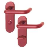 K138/353K (AR600/23-78) Hoppe Arrone Bathroom Levers 78mm Centres on Radius Plate - (Nylon) Red - 11571391