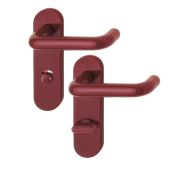 K138/353K (AR600/23-78) Hoppe Arrone Bathroom Levers 78mm Centres on Radius Plate - (Nylon) Claret - 11571330