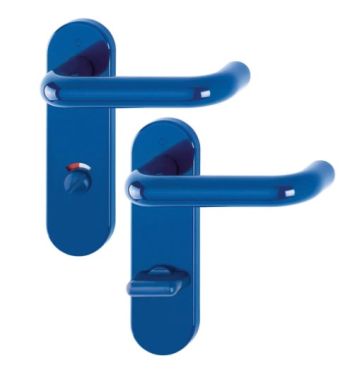 Click Here To Enlarge This Photo Of K138/353K (AR600/23-78) Hoppe Arrone Bathroom Levers 78mm Centres on Radius Plate - (Nylon) Cobalt Blue - 11571366