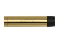 V1081 64-PB Heritage Brass Cylindrical Door Stop without Rose 64mm (75mm projection inc buffer) Polished Brass Finish
