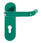 K138/353K (AR600/23-72) Hoppe Arrone Euro Profile Levers 72mm Centres on Radius Plate - (Nylon) Green - 11570052