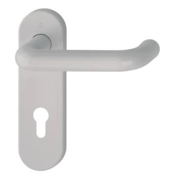 Click Here To Enlarge This Photo Of K138/353K (AR600/23-72) Hoppe Arrone Euro Profile Levers 72mm Centres on Radius Plate - (Nylon) Dove Grey - 11570143