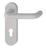 K138/353K (AR600/23-72) Hoppe Arrone Euro Profile Levers 72mm Centres on Radius Plate - (Nylon) Dove Grey - 11570143