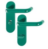 K138/353K (AR600/23-78) Hoppe Arrone Bathroom Levers 78mm Centres on Radius Plate - (Nylon) Green - 11571317