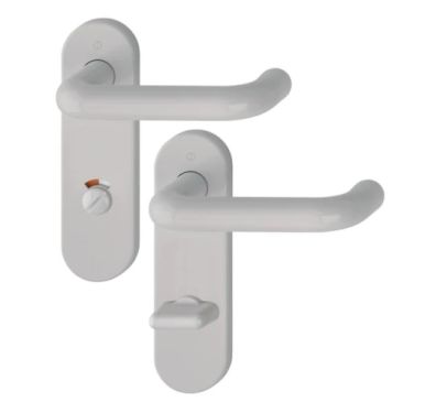 Click Here To Enlarge This Photo Of K138/353K (AR600/23-78) Hoppe Arrone Bathroom Levers 78mm Centres on Radius Plate - (Nylon) Dove Grey - 11571421
