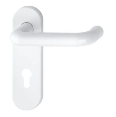 Click Here To Enlarge This Photo Of K138/353K (AR600/23-72) Hoppe Arrone Euro Profile Levers 72mm Centres on Radius Plate - (Nylon) Diamond White - 11570131