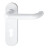 K138/353K (AR600/23-72) Hoppe Arrone Euro Profile Levers 72mm Centres on Radius Plate - (Nylon) Diamond White - 11570131
