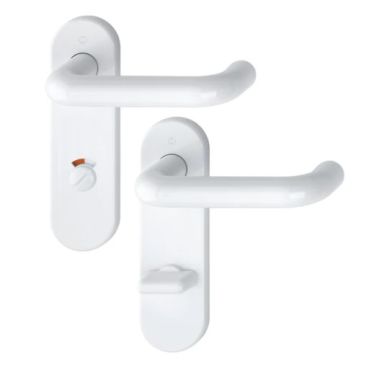 Click Here To Enlarge This Photo Of K138/353K (AR600/23-78) Hoppe Arrone Bathroom Levers 78mm Centres on Radius Plate - (Nylon) Diamond White - 11571408