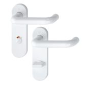 K138/353K (AR600/23-78) Hoppe Arrone Bathroom Levers 78mm Centres on Radius Plate - (Nylon) Diamond White - 11571408