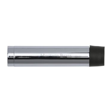 Click Here To Enlarge This Photo Of V1081 64-PC Heritage Brass Cylindrical Door Stop without Rose 64mm (75mm projection inc buffer) Polished Chrome Finish