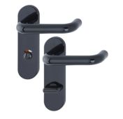 K138/353K (AR600/23-78) Hoppe Arrone Bathroom Levers 78mm Centres on Radius Plate - (Nylon) Black - 11571329