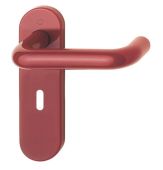 K138/353K (AR600/22) Hoppe Arrone Lock Levers 57mm Centres on Radius Plate - (Nylon) Red - 8566367