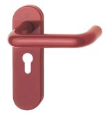 K138/353K (AR600/23) Hoppe Arrone Euro Profile Levers 47.6mm Centres on Radius Plate - (Nylon) Red - 8566458