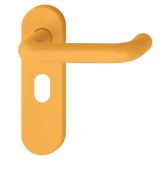 K138/353K (AR600/24) Hoppe Arrone Oval Profile Levers 48.5mm Centres on Radius Plate - (Nylon) Yellow - 8566549