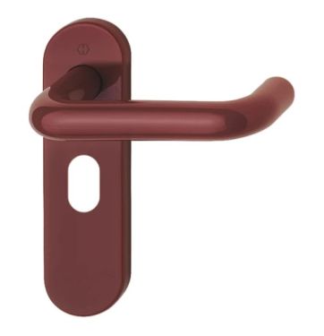 Click Here To Enlarge This Photo Of K138/353K (AR600/24) Hoppe Arrone Oval Profile Levers 48.5mm Centres on Radius Plate - (Nylon) Claret - 8566542