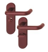 K138/353K (AR600/25) Hoppe Arrone Bathroom Levers 57mm Centres on Radius Plate - (Nylon) Claret - 8566619