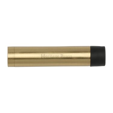 Click Here To Enlarge This Photo Of V1081 64-SB Heritage Brass Cylindrical Door Stop without Rose 64mm (75mm projection inc buffer) Satin Brass Finish
