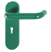 K138/353K (AR600/22) Hoppe Arrone Lock Levers 57mm Centres on Radius Plate - (Nylon) Green - 8566416