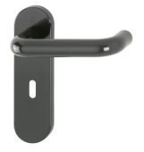 K138/353K (AR600/22) Hoppe Arrone Lock Levers 57mm Centres on Radius Plate - (Nylon) Anthracite Grey - 87133242