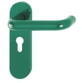 K138/353K (AR600/23) Hoppe Arrone Euro Profile Levers 47.6mm Centres on Radius Plate - (Nylon) Green - 8566493