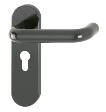 Click Here To Enlarge This Photo Of K138/353K (AR600/23) Hoppe Arrone Euro Profile Levers 47.6mm Centres on Radius Plate - (Nylon) Anthracite Grey - 87134546