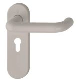 K138/353K (AR600/23) Hoppe Arrone Euro Profile Levers 47.6mm Centres on Radius Plate - (Nylon) Dove Grey - 8566500