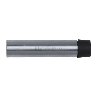Click Here To Enlarge This Photo Of V1081 64-SC Heritage Brass Cylindrical Door Stop without Rose 64mm (75mm projection inc buffer) Satin Chrome Finish