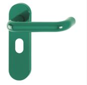 K138/353K (AR600/24) Hoppe Arrone Oval Profile Levers 48.5mm Centres on Radius Plate - (Nylon) Green - 8566570
