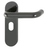 K138/353K (AR600/24) Hoppe Arrone Oval Profile Levers 48.5mm Centres on Radius Plate - (Nylon) Anthracite Grey - 87134553