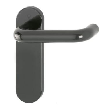 Click Here To Enlarge This Photo Of K138/353K (AR600/21) Hoppe Arrone Latch Levers on Radius Plate - (Nylon) Anthracite Grey - 87133235