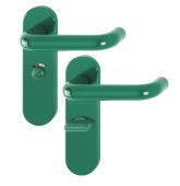 K138/353K (AR600/25) Hoppe Arrone Bathroom Levers 57mm Centres on Radius Plate - (Nylon) Green - 8566647