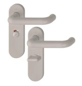 K138/353K (AR600/25) Hoppe Arrone Bathroom Levers 57mm Centres on Radius Plate - (Nylon) Dove Grey - 8566654