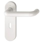 K138/353K (AR600/22) Hoppe Arrone Lock Levers 57mm Centres on Radius Plate - (Nylon) Diamond White - 8566451