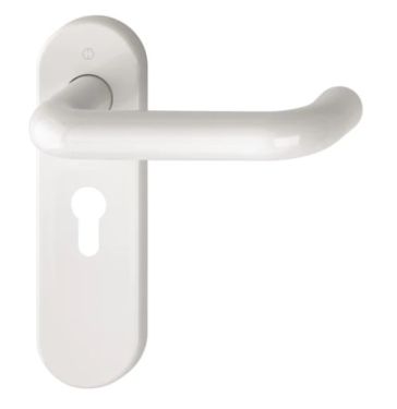 Click Here To Enlarge This Photo Of K138/353K (AR600/23) Hoppe Arrone Euro Profile Levers 47.6mm Centres on Radius Plate - (Nylon) Diamond White - 8566528