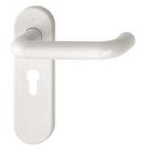 K138/353K (AR600/23) Hoppe Arrone Euro Profile Levers 47.6mm Centres on Radius Plate - (Nylon) Diamond White - 8566528