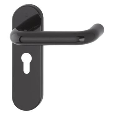 Click Here To Enlarge This Photo Of K138/353K (AR600/23) Hoppe Arrone Euro Profile Levers 47.6mm Centres on Radius Plate - (Nylon) Black - 8566521
