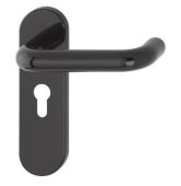 K138/353K (AR600/23) Hoppe Arrone Euro Profile Levers 47.6mm Centres on Radius Plate - (Nylon) Black - 8566521