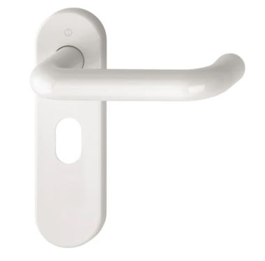 Click Here To Enlarge This Photo Of K138/353K (AR600/24) Hoppe Arrone Oval Profile Levers 48.5mm Centres on Radius Plate - (Nylon) Diamond White - 8566605