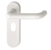 K138/353K (AR600/24) Hoppe Arrone Oval Profile Levers 48.5mm Centres on Radius Plate - (Nylon) Diamond White - 8566605