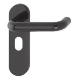 K138/353K (AR600/24) Hoppe Arrone Oval Profile Levers 48.5mm Centres on Radius Plate - (Nylon) Black - 8566598