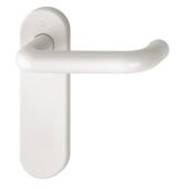 K138/353K (AR600/21) Hoppe Arrone Latch Levers on Radius Plate - (Nylon) Diamond White - 8566360